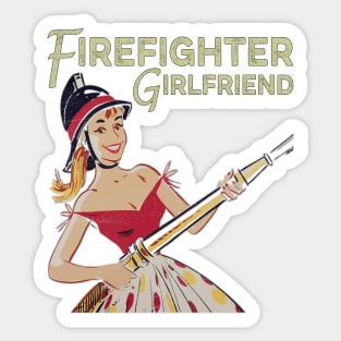 Firefighter Girlfriend 1950s Vintage Sticker